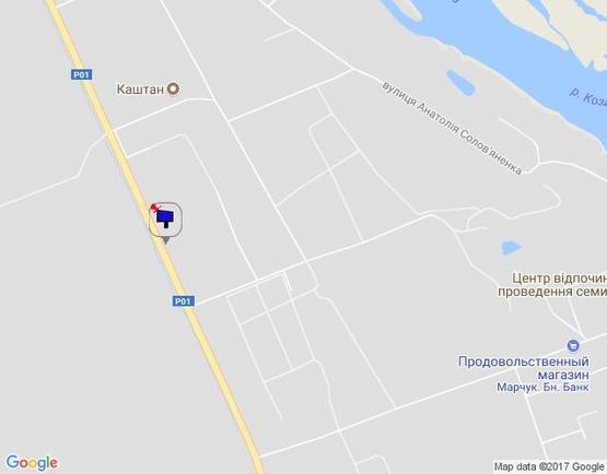 Схема рекламной плоскости по адресу Конча-Заспа, траса Р-02, км 33+000 ліво, поворот на с. П'ятихатки, котедж. Містечко "Сосновий Бор"