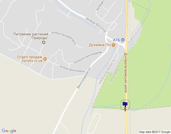 Схема рекламної площини за адресою Дніпровське шосе,  траса Н-01 "Київ-Знам'янка", км 21+590 право