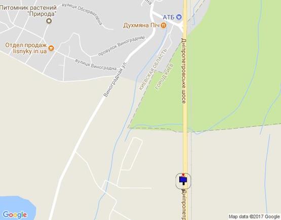 Схема рекламної площини за адресою Дніпровське шосе, траса Н-01 "Київ-Знам'янка", км 21+870 право