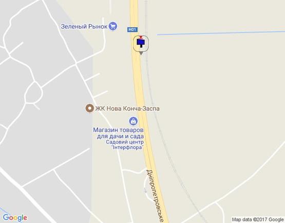 Схема рекламної площини за адресою Дніпровське шосе, "Киев-Обухов", км 22+950 лево