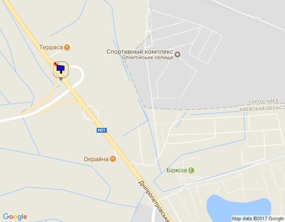 Схема рекламной плоскости по адресу Новообухівська траса, перед поворотом на c. Креничі, Ходосіївку, км 25+100 право