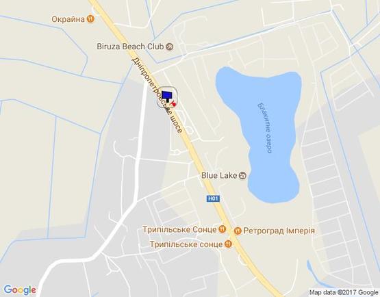 Схема рекламной плоскости по адресу Новообухівська траса, возле садового центру Ева, перед рестораном "Ранчо", км 26+400 право