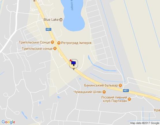 Схема рекламной плоскости по адресу Новообухівська траса, перед рестораном "Чумацький шлях", км 27+450 право