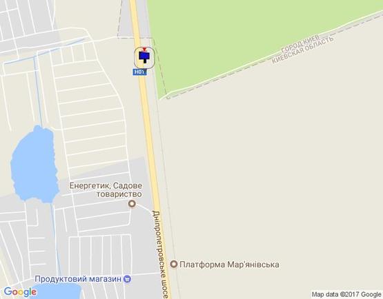 Схема рекламної площини за адресою Новообухівська траса, на пешеходном переходе, км 31+800 лево