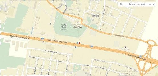 Схема рекламної площини за адресою Бориспольская трасса из г.Борисполь (30+050, перед остановкой с.Чубинское )направл. в г. Киев