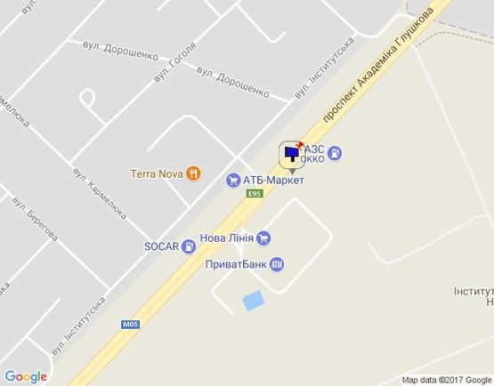 Схема рекламної площини за адресою м. Київ, проспект Академіка Глушкова, траса М-05 Київ-Одеса, км 13+800 ліво