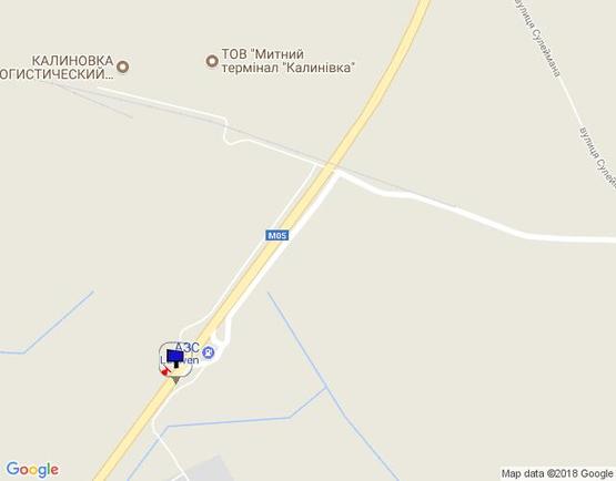 Схема рекламной плоскости по адресу смт. Калинівка, траса М-05 Київ-Одеса, км 33+990 ліво