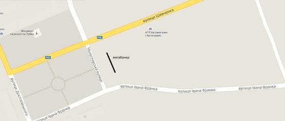 Схема рекламної площини за адресою Шевченка 2/2, Дім Культури