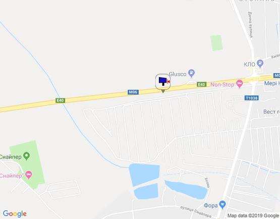 Схема рекламной плоскости по адресу с. Стоянка, траса М-06 Київ-Чоп (Житомир), км 22+450 ліво