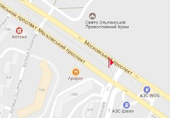 Схема рекламной плоскости по адресу Московский пр. - Морозова ул. (в центр)