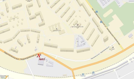 Схема рекламной плоскости по адресу Заднепровская - ЖД переезд