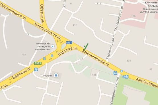 Схема рекламной плоскости по адресу Хмельницьке шосе - Барське шосе