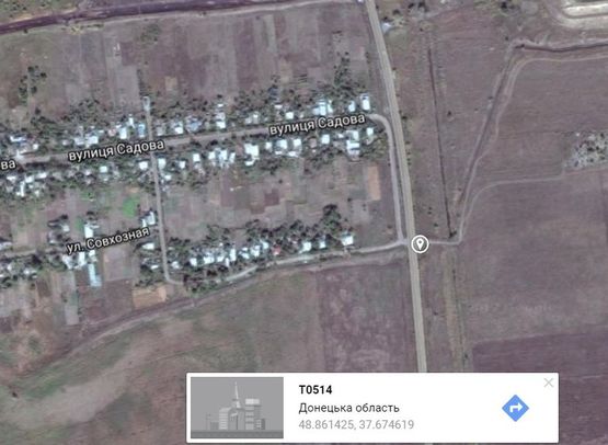 Схема рекламной плоскости по адресу на выезде с п. Селезневка (направление на Славянск (Артемовск))