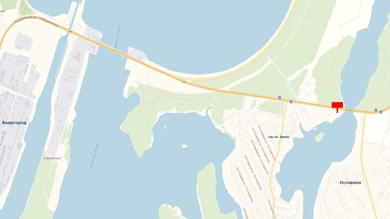 Схема рекламной плоскости по адресу Трасса Р-69, 350 м. после с/о «Сады Днепр»