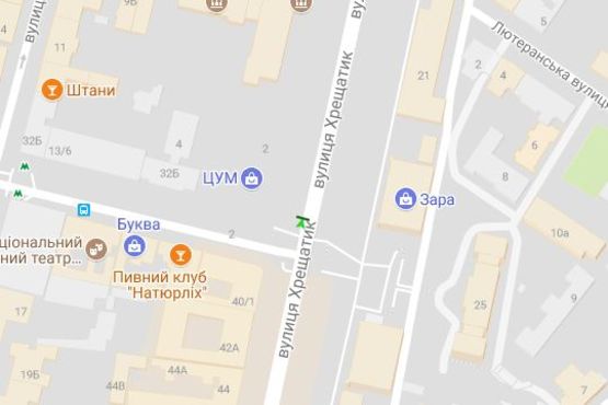 Схема рекламной плоскости по адресу Хрещатик вул., 38 (ЦУМ) №2