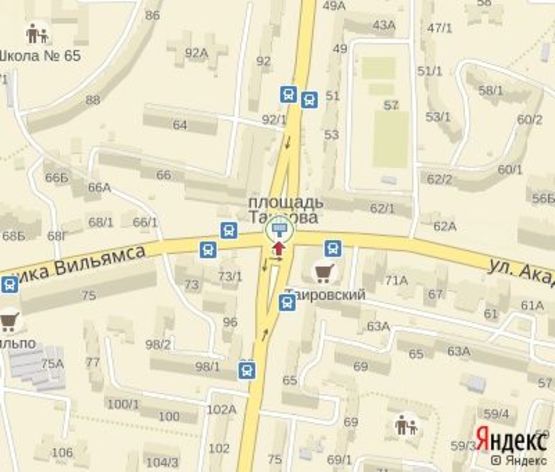 Схема рекламної площини за адресою Вильямса ул. - Королева ул. ( направление к пл. "Независимости") (левый)