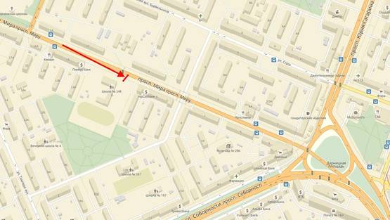 Схема рекламной плоскости по адресу Миру пр., 11