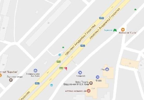 Схема рекламної площини за адресою Глушкова Академика пр., 31А