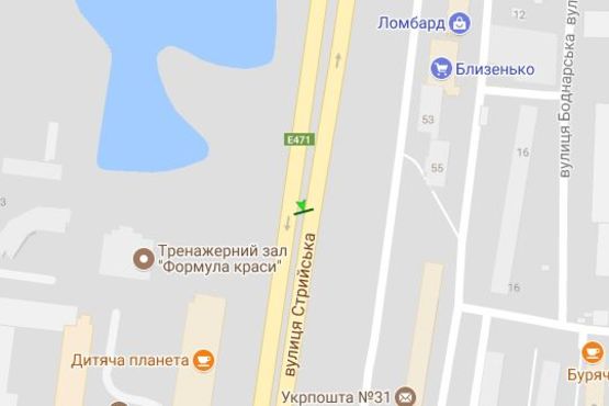 Схема рекламной плоскости по адресу Стрийська вул., 57 (призма)