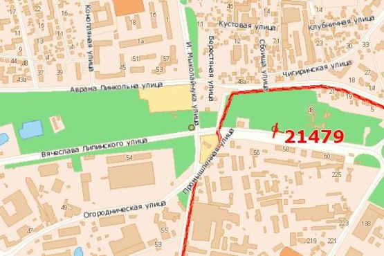 Схема рекламної площини за адресою Вячеслава Липинського вул., 65