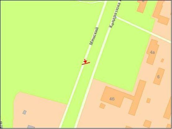 Схема рекламної площини за адресою Минский пр. 8 из центра