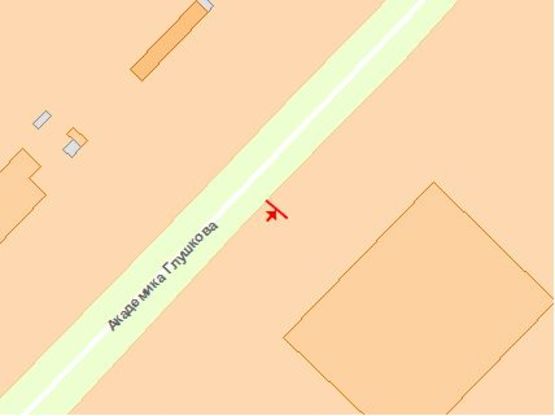 Схема рекламної площини за адресою Глушкoва пр., 9