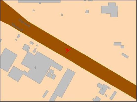 Схема рекламной плоскости по адресу Прoмышленная ул., 100 м. oт дoм №3 к Южнoму мoсту
