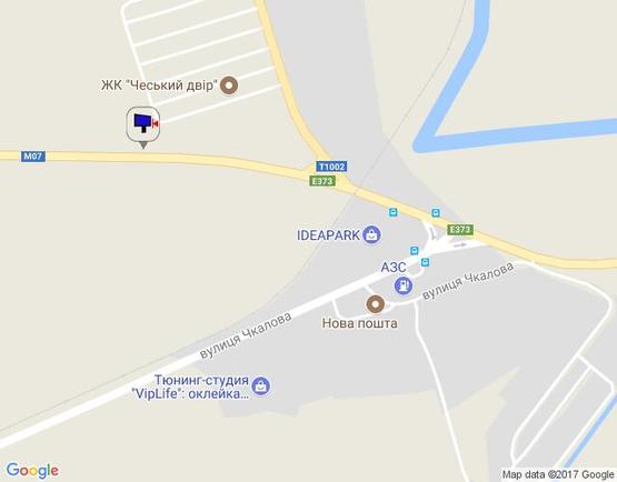 Схема рекламной плоскости по адресу м. Буча, траса М07, км 24+600 право, вул. Шевченка, заїзд до ЖК "Авіатор", виїзд з Ірпеня, Гостомеля в Бучу