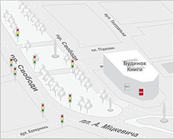 Схема рекламной плоскости по адресу Міцкевича пл., 8