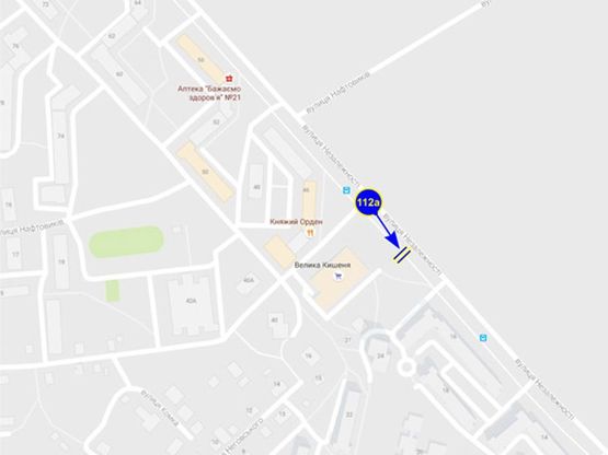 Схема рекламної площини за адресою ул. Незалежности 32 (сторона А)