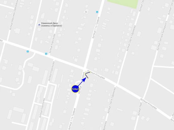Схема рекламной плоскости по адресу ул 1 мая х ул Кольцевая (сторона А к 1 мая)