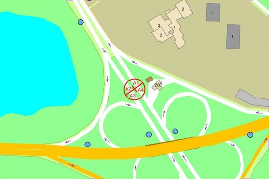 Схема рекламной плоскости по адресу Героев Сталинграда проспект / Московский проспект  (разделитель) по ходу на Оболонь из центра