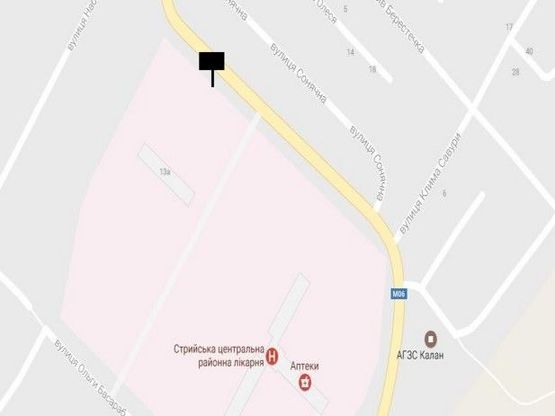 Схема рекламной плоскости по адресу вул. Об’їзна дорога, районна лікарня