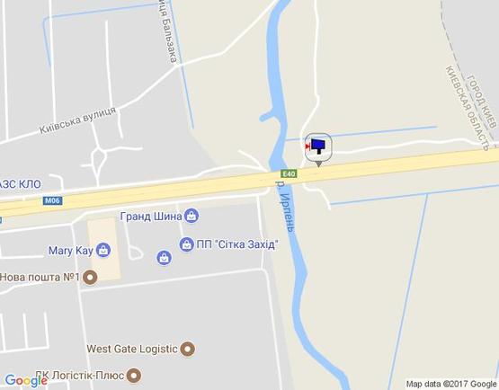 Схема рекламной плоскости по адресу с. Стоянка, траса М-06 Київ-Чоп (Житомир), км 21+100 право