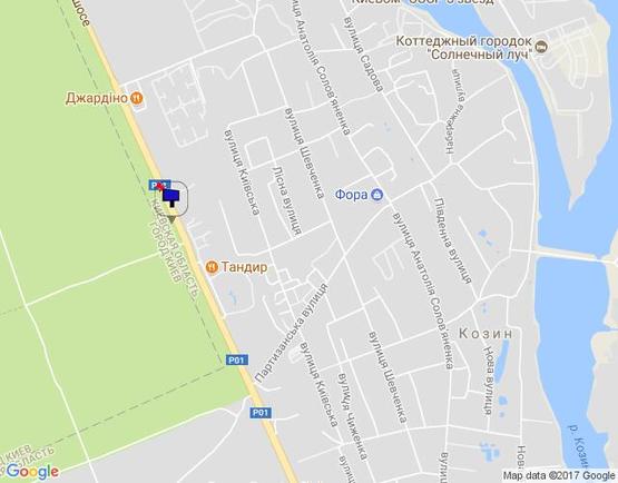 Схема рекламной плоскости по адресу Конча-Заспа, траса Р-02, км 29+300 право, котедж. містечко "РОМАНОВО", комплекс "Сезони SPA", ресторан "ТАНДИР"