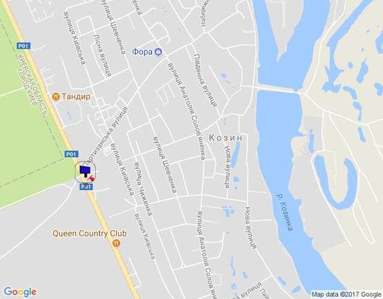 Схема рекламной плоскости по адресу Конча-Заспа, траса Р-02, км 30+100 право, зупинка "Козин-2", навпроти  АЗС "БРСМ", супермаркет "FAVORE"