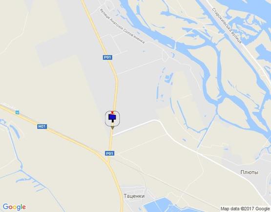 Схема рекламной плоскости по адресу Конча-Заспа, траса Р-02, км 35+330 ліво, поворот до  котедж. містечка "Плютово", м. Українка, перед АЗС "БРСМ"