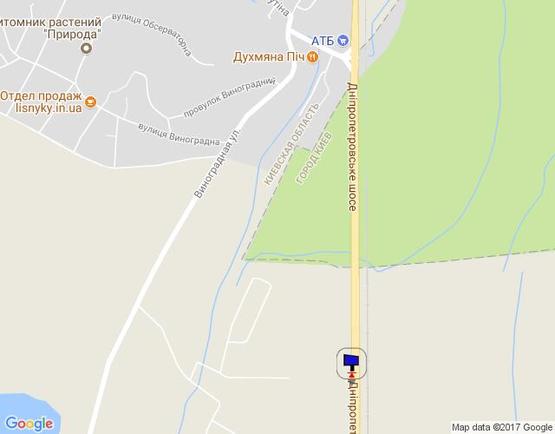 Схема рекламной плоскости по адресу Дніпровське шосе, траса Н-01 "Київ-Знам'янка", км 21+870 право