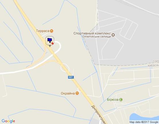 Схема рекламної площини за адресою Новообухівська траса, поворот на с.Креничі, км 25+100 лево