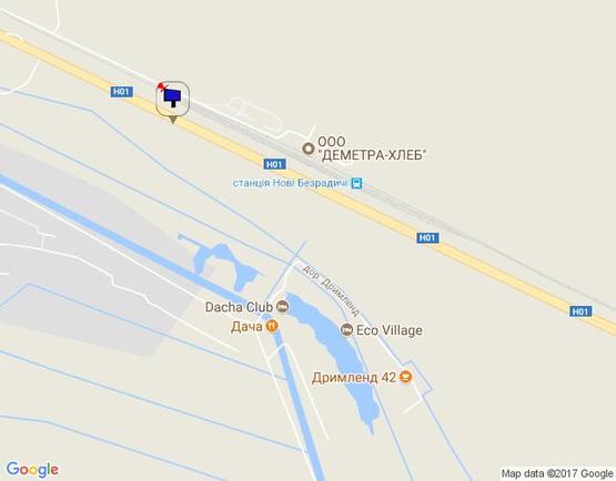 Схема рекламной плоскости по адресу Новообухівська траса 35+600 праворуч