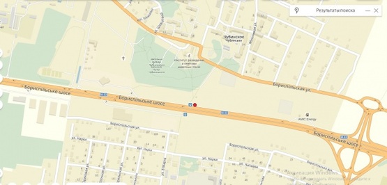 Схема рекламной плоскости по адресу Бориспольская трасса в г.Борисполь (30+050, перед остановкой с.Чубинское),направл.в г.Борисполь