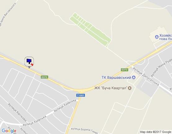 Схема рекламної площини за адресою м. Буча, траса М-07, км 31+150 праворуч, 100м після АЗК Лукойл, ЖК "Форест Ленд"