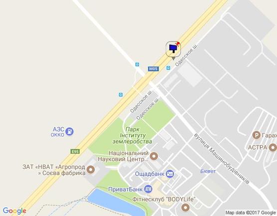 Схема рекламной плоскости по адресу с. Чабани, траса М-05 Київ-Одеса, км 14+975 ліво