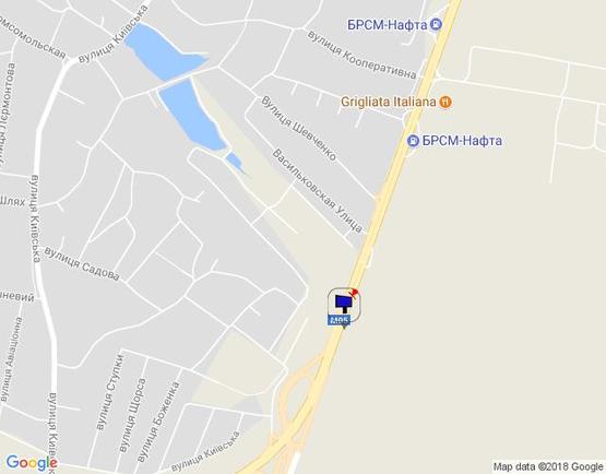 Схема рекламной плоскости по адресу смт. Глеваха, траса М-05 Київ-Одеса, км 26+030 ліво