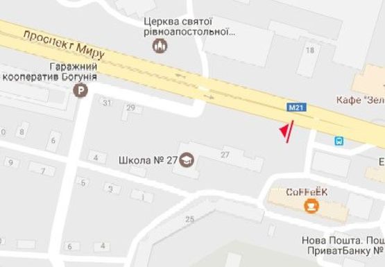 Схема рекламної площини за адресою Мира пр., 27