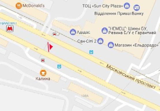 Схема рекламной плоскости по адресу Московский пр., 138а