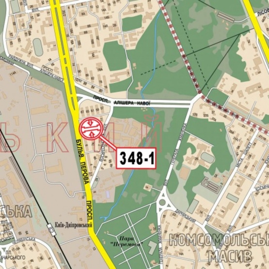 Схема рекламної площини за адресою Перова бульв., поворот на Алишера Навои  ул.