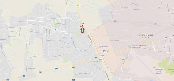 Схема рекламної площини за адресою Об'їзна М-10, З.О. м. Львова, Рудно 3 км, в сторону Рясне (нижній)