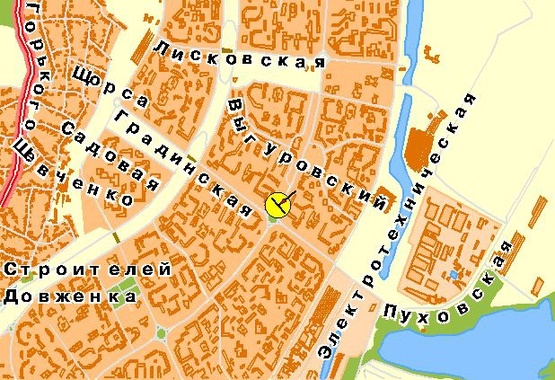 Схема рекламной плоскости по адресу Маяковского пр-т 63/12, пересечение с ул.Сабурова, в центр