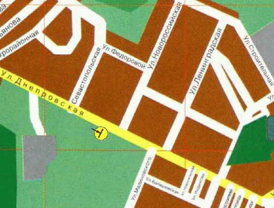 Схема рекламной плоскости по адресу Днепровская ул. 418, из центра